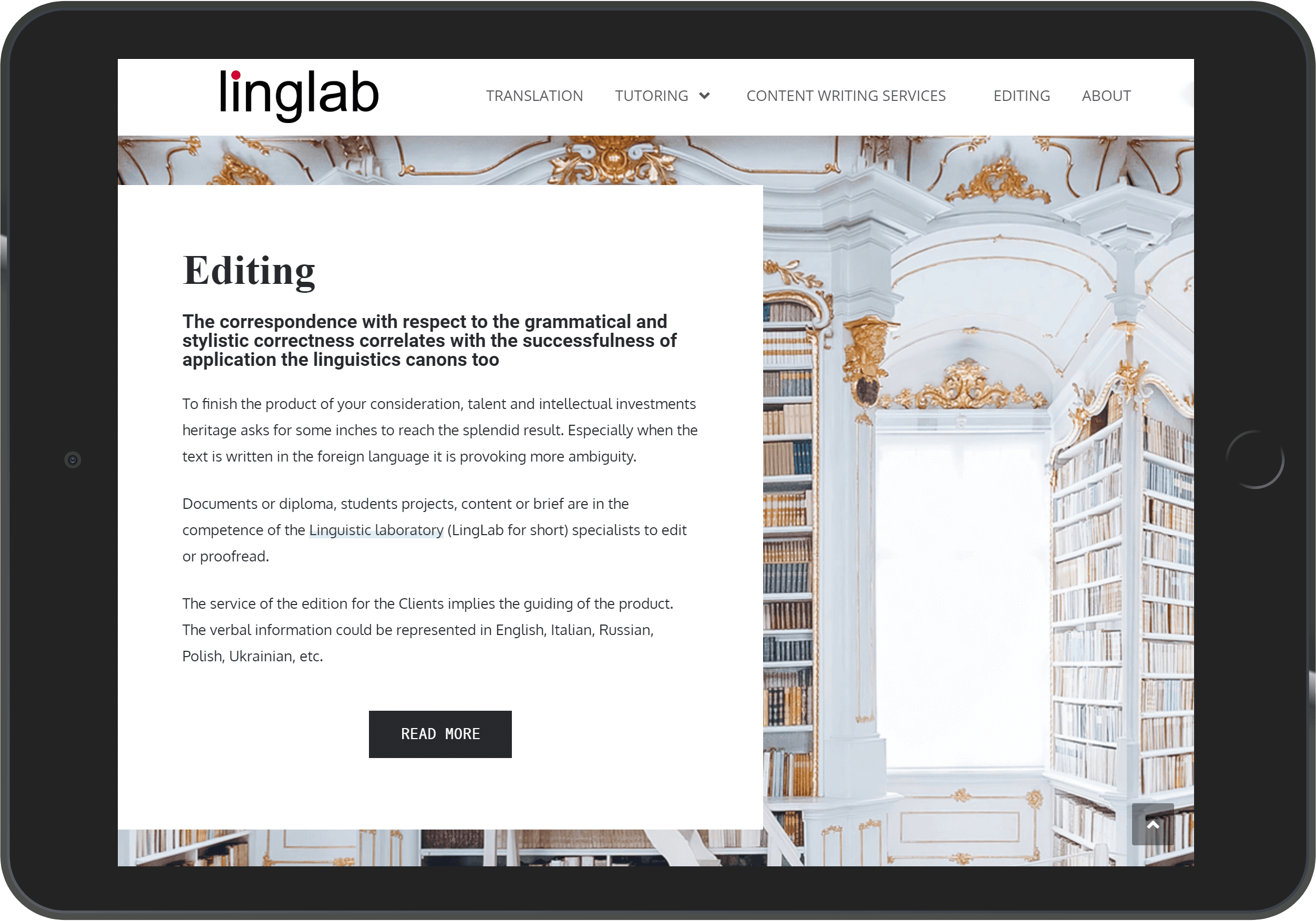 Linglab: iPad, landscape